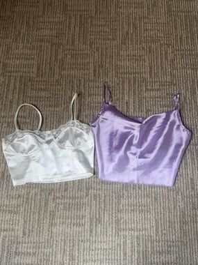 SHEIN White and Purple Tanks